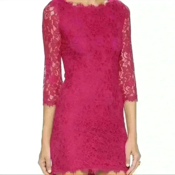 Diane Von Furstenberg Zarita Dress Hot Orchid Size 2 - Picture 2 of 6